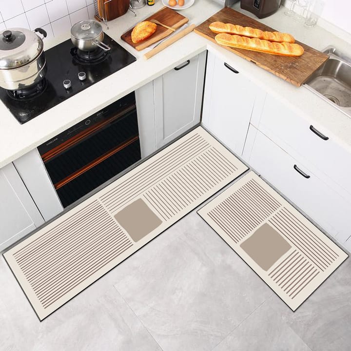 Striped Cut Pile Kitchen Runner