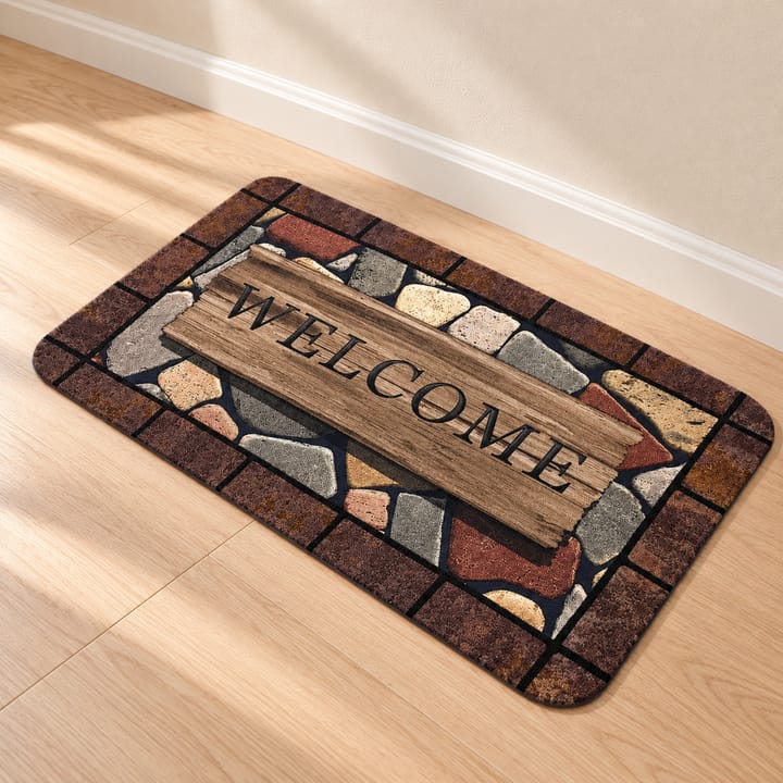 Stone Print Welcome Door Mat