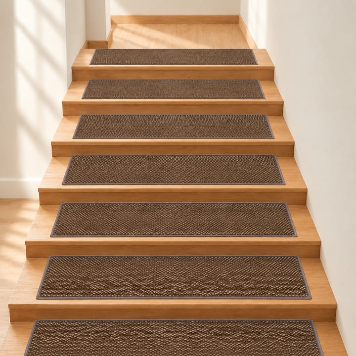 Woven Linen Stair Tread Mat, Coffee