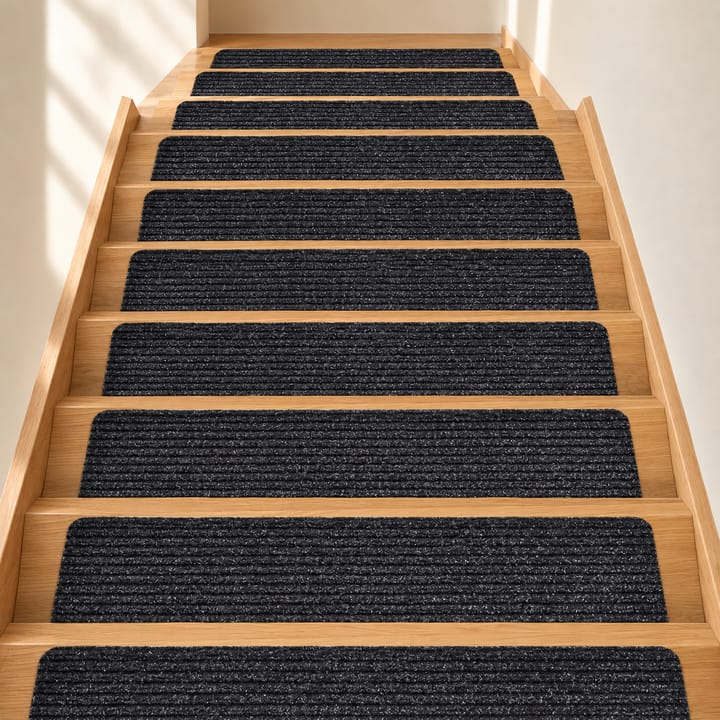 Soft Stripe Non-Slip Stair Treads, Black