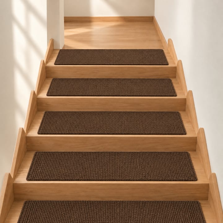 Warm Loop Anti Slip Stair Treads, Brown