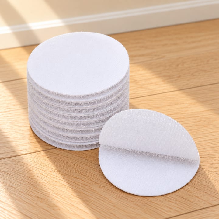 Gripweave Hook and Loop Adhesive Pads, White round 2 in
