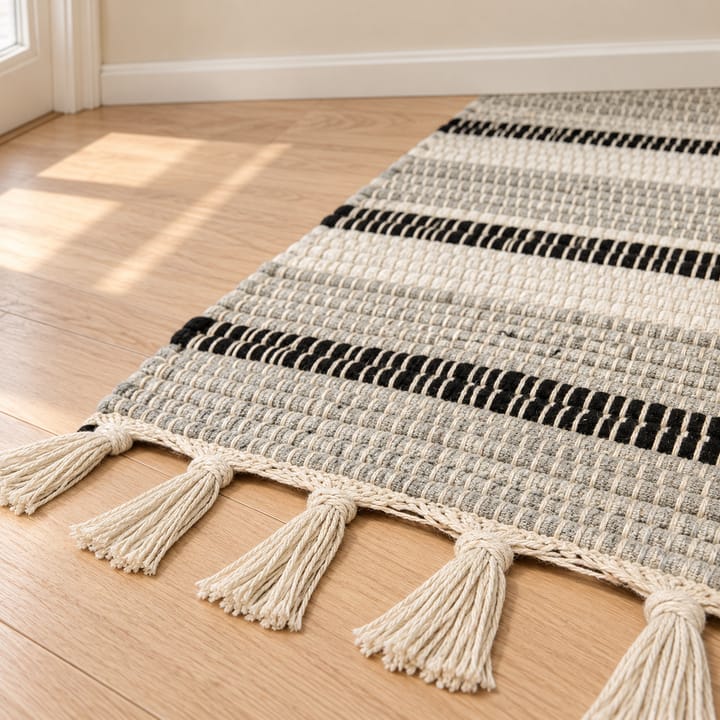 Hand Hooked Cotton Tassel Runner Rug