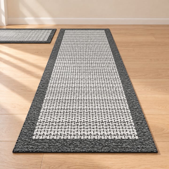 Apricot Weave Kitchen Runner Rug, Gray
