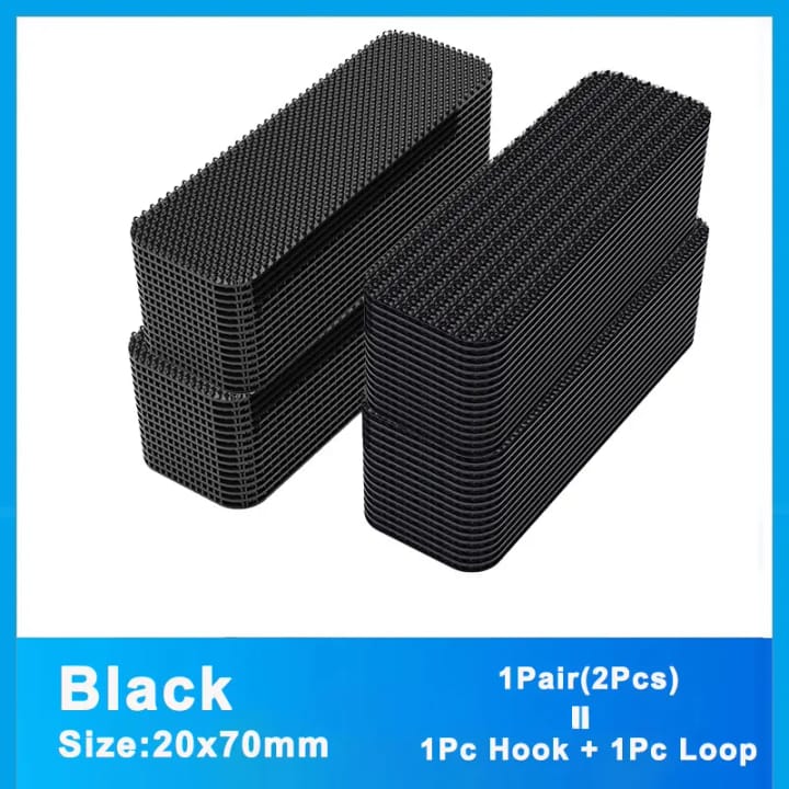 Gripweave Hook and Loop Adhesive Pads, Black 0.8 x 2.8 in
