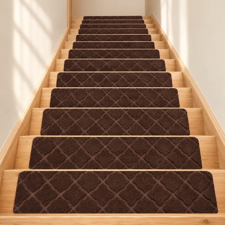 Stone Lattice Stair Tread Mats, Brown stone