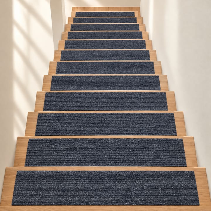 Solid Cut Pile Stair Treads, Dark gray