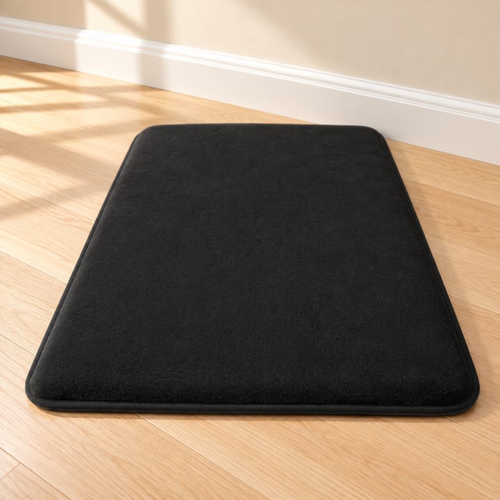Memory Foam Solid Color Bath Mat, Black