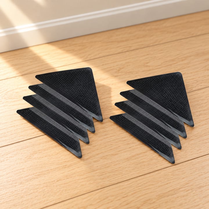 Grip Corner Rubber Rug Gripper Pads, 8 pcs