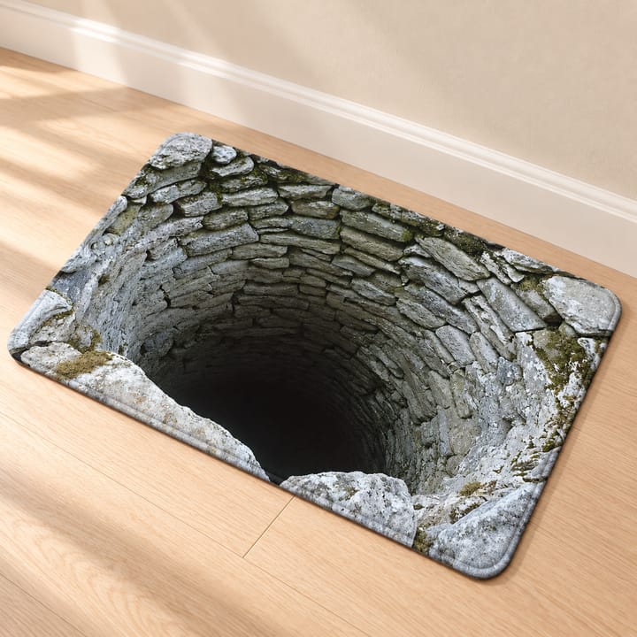 Gray Stone Well Print Door Mat