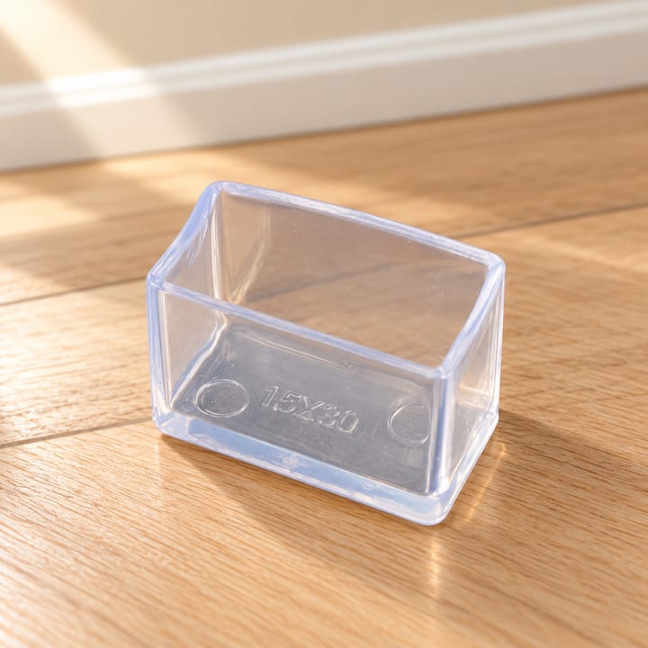 Clear Silicone Chair Leg Floor Protectors, Rectangle, 0.5 x 1 in