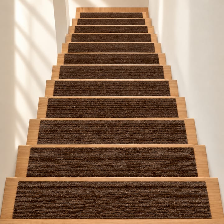 Solid Cut Pile Stair Treads, Brown
