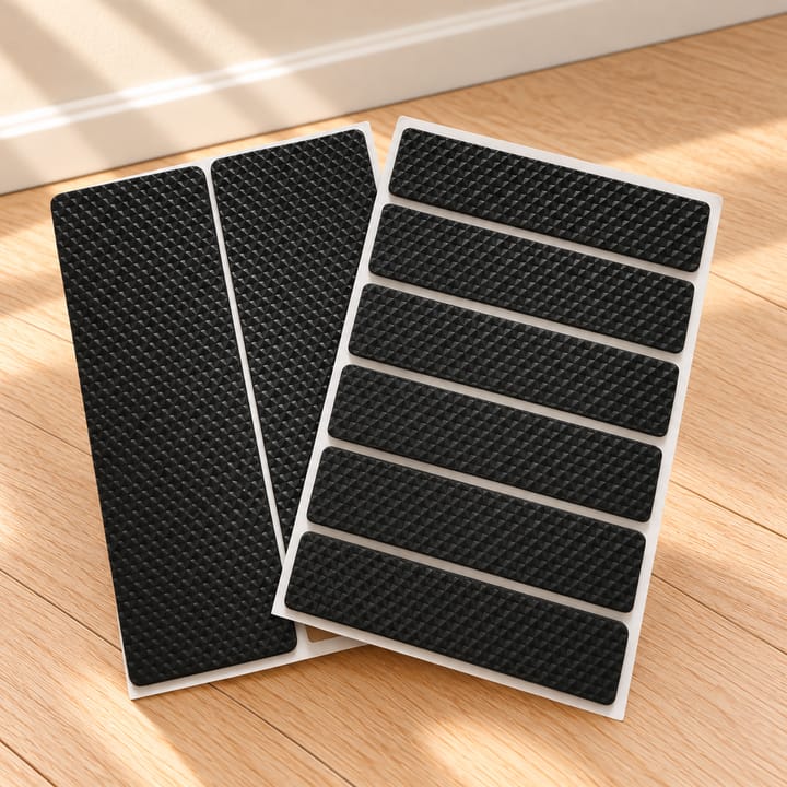 Gripweave Self Adhesive Rubber Furniture Pads, 3.7 x 0.8 in 6 pads and 5.7 x 1.8 in (14.5 x 4.