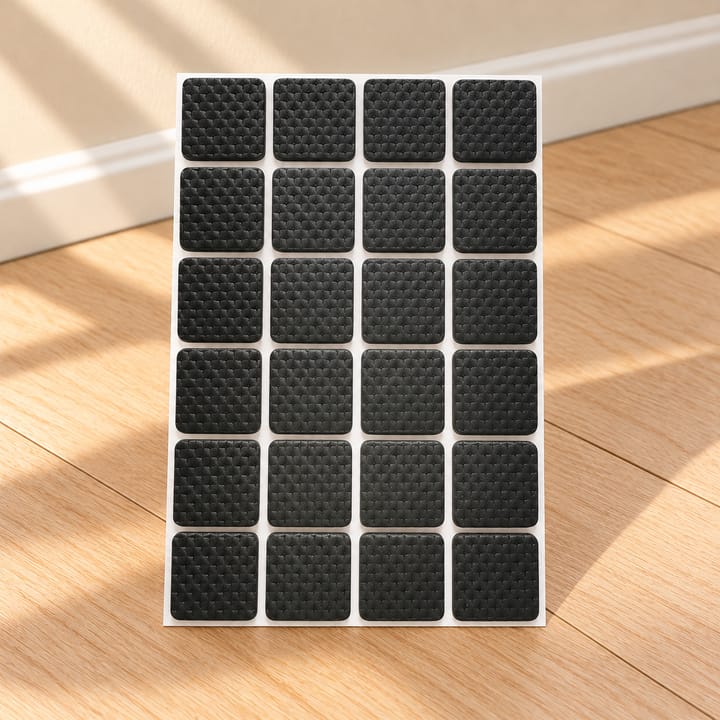 Gripweave Self Adhesive Rubber Furniture Pads, Square 0.9 x 0.9 in, 24 pads