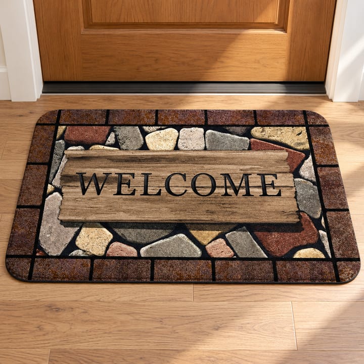 Stone Print Welcome Door Mat