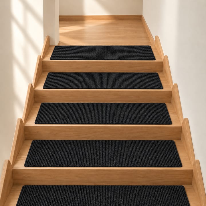 Warm Loop Anti Slip Stair Treads, Black