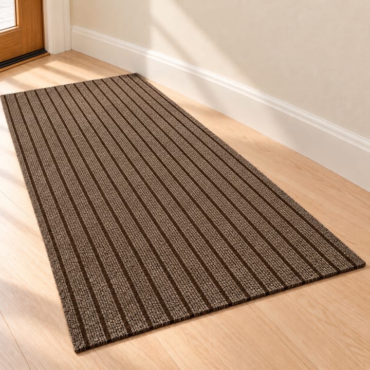Striped Loop Non-Slip Runner Rug, Coffee
