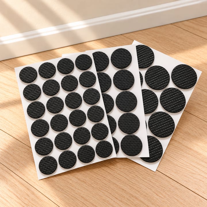 Gripweave Self Adhesive Rubber Furniture Pads, Round 0.9 in 24 pads, 1.1 in 15 pads and 1