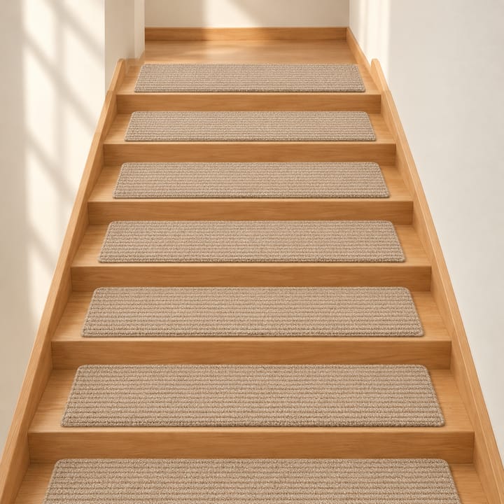 Warm Loop Anti Slip Stair Treads, Khaki