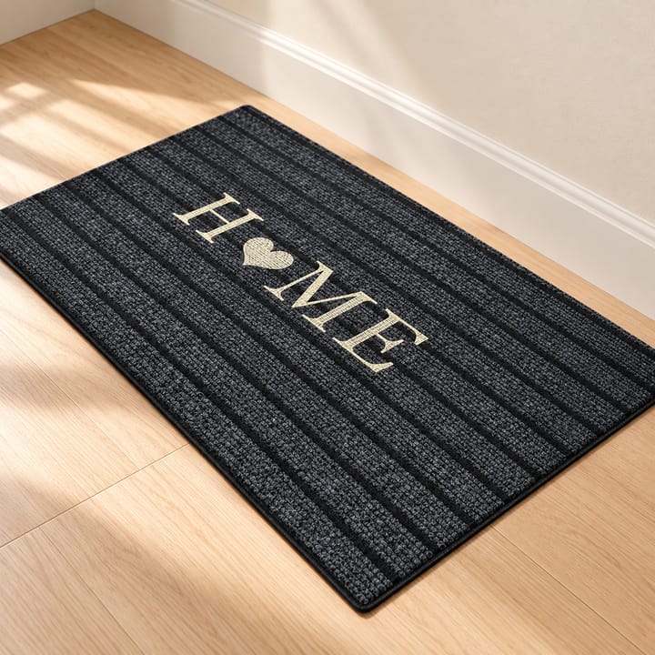 Striped Flocked Indoor Door Mat