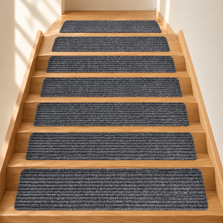 Soft Stripe Non-Slip Stair Treads, Dark gray