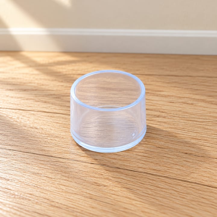 Clear Silicone Chair Leg Floor Protectors, Round, 1 in inside diameter