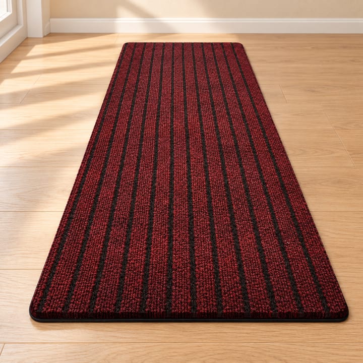 Stripe Loop Non-Slip Runner Rug, Burgundy