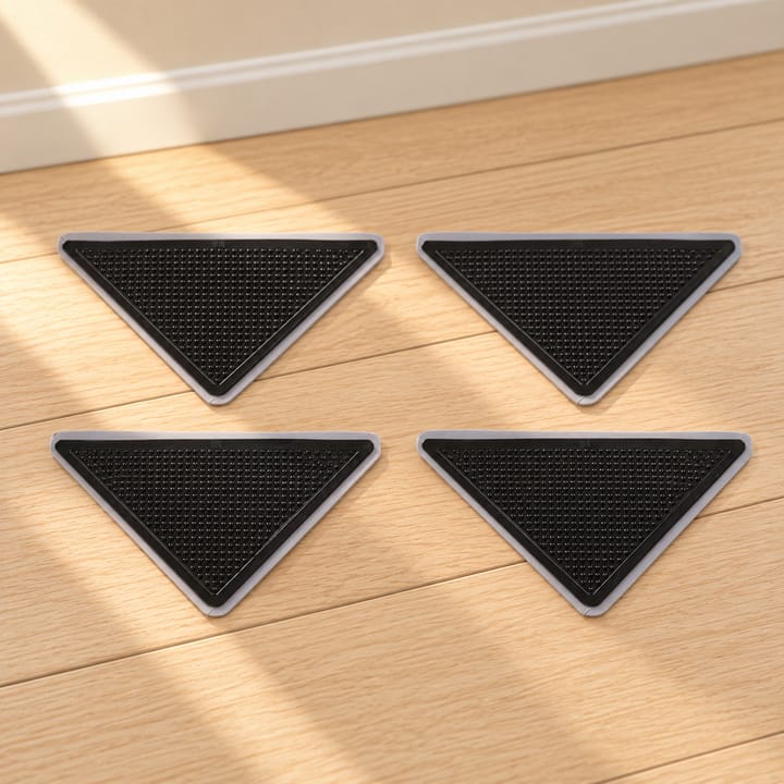 Grip Corner Rubber Rug Grippers, 4 pads
