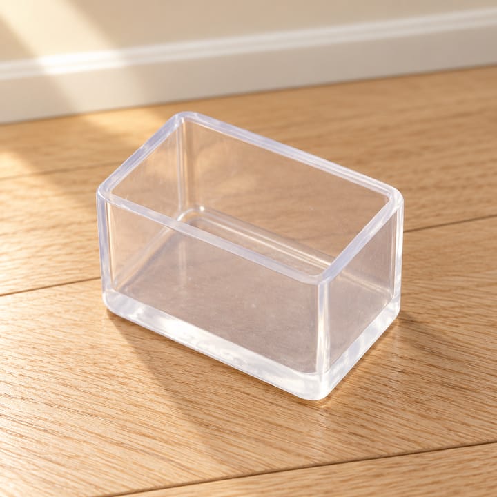 Clear Silicone Chair Leg Floor Protectors, Rectangle, 1 x 1 in