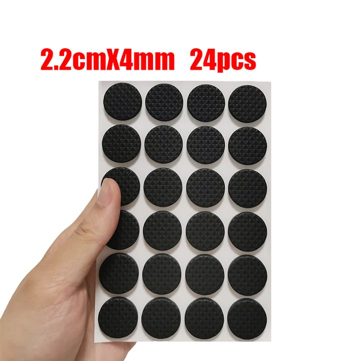 Gripweave Self Adhesive Rubber Furniture Pads, Round 0.9 in, 24 pads