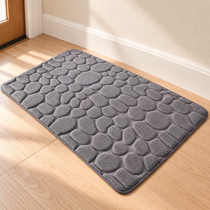 Cobblestone Embossed Plush Bath Mat
