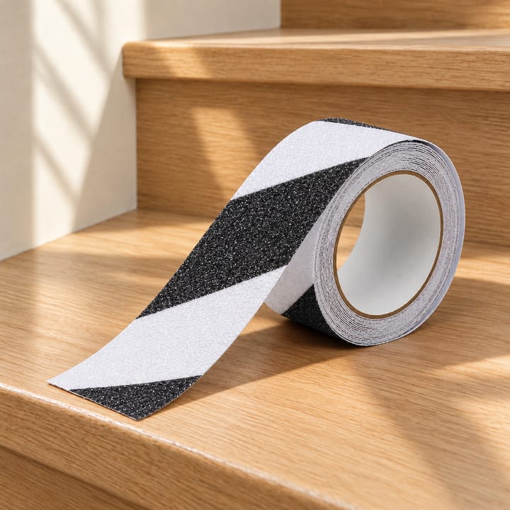 Grit Surface Anti-Slip Stair Tape, Black and white