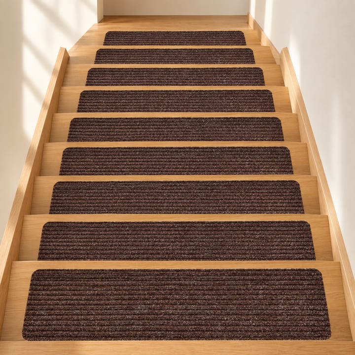 Soft Stripe Non-Slip Stair Treads, Brown