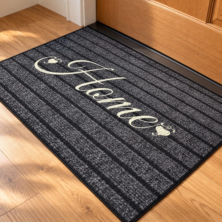 Striped Flocked Indoor Door Mat