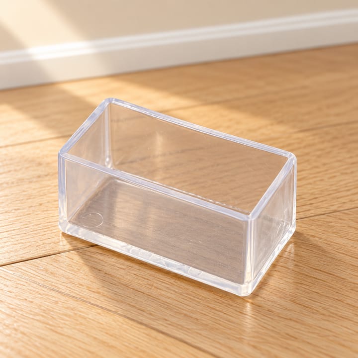 Clear Silicone Chair Leg Floor Protectors, Rectangle, 1 x 1.5 in