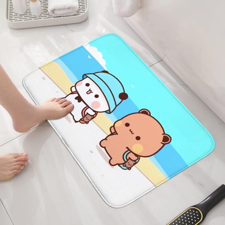 Cartoon Bear and Panda Door Mat