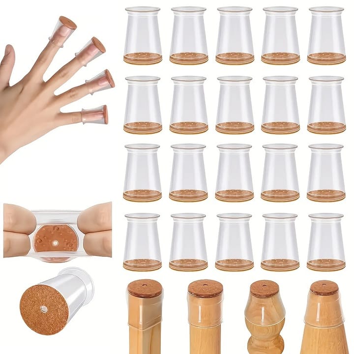 Clear Silicone Round Chair Leg Caps