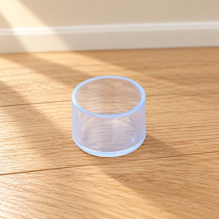 Clear Silicone Chair Leg Floor Protectors, Round, 0.5 in inside diameter