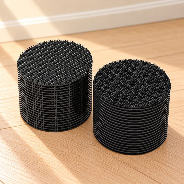 Gripweave Hook and Loop Adhesive Pads, Black round 2 in