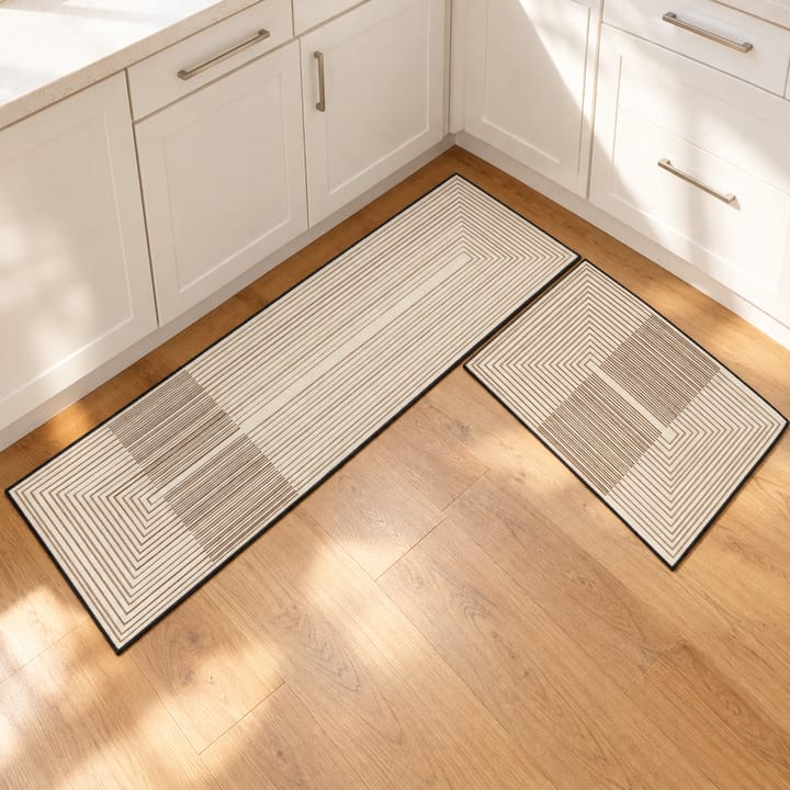 Striped Cut Pile Kitchen Runner