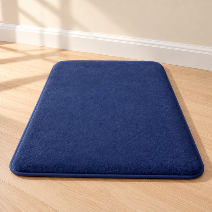 Memory Foam Solid Color Bath Mat, Blue