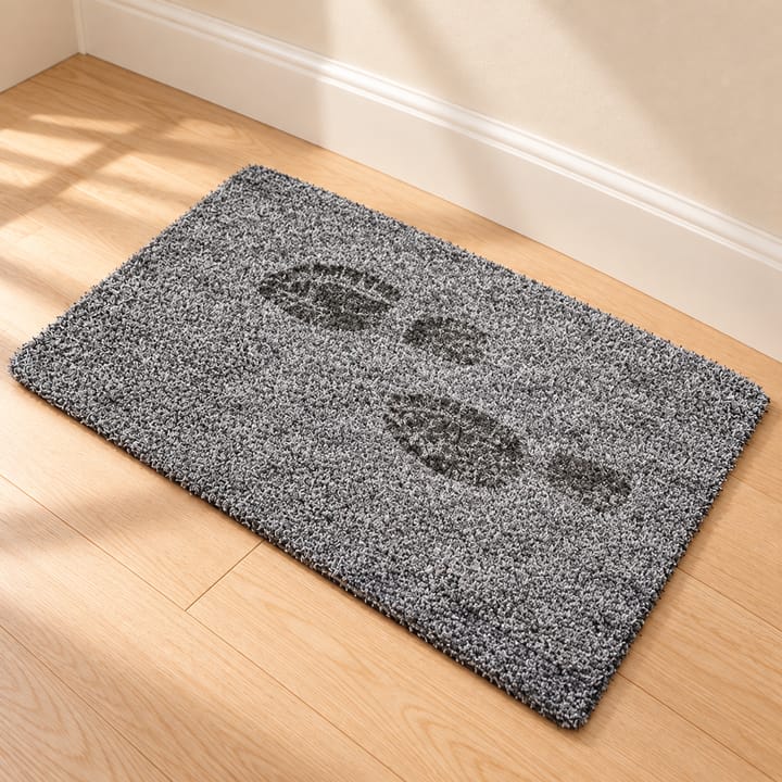 Woven Weave Polyester Door Mat, Gray