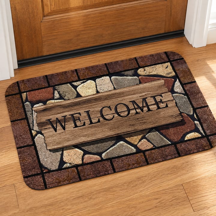 Stone Print Welcome Door Mat