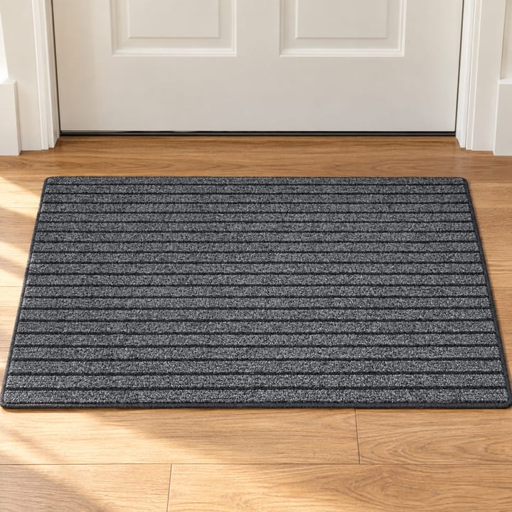 Striped Plush Rubber Backed Door Mat
