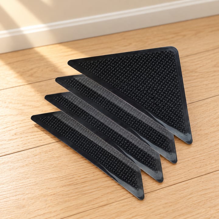 Grip Corner Rubber Rug Gripper Pads, 4 pcs
