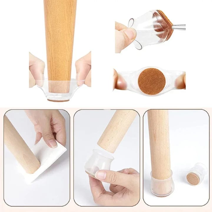 Clear Silicone Round Chair Leg Caps