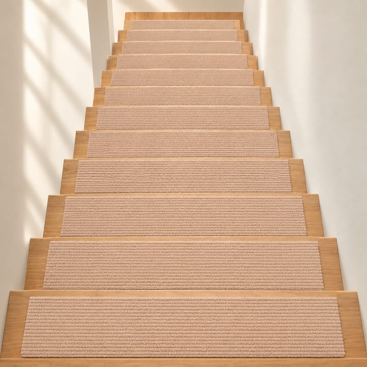 Solid Cut Pile Stair Treads, Khaki