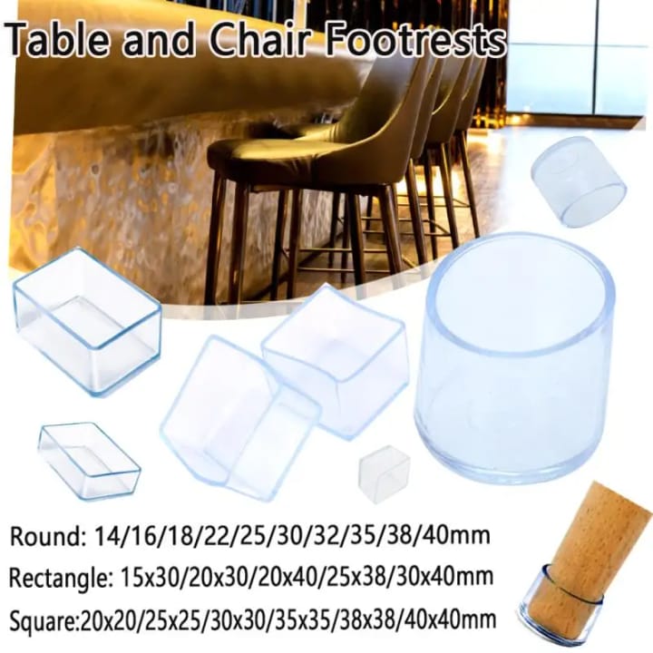 Clear Silicone Chair Leg Floor Protectors
