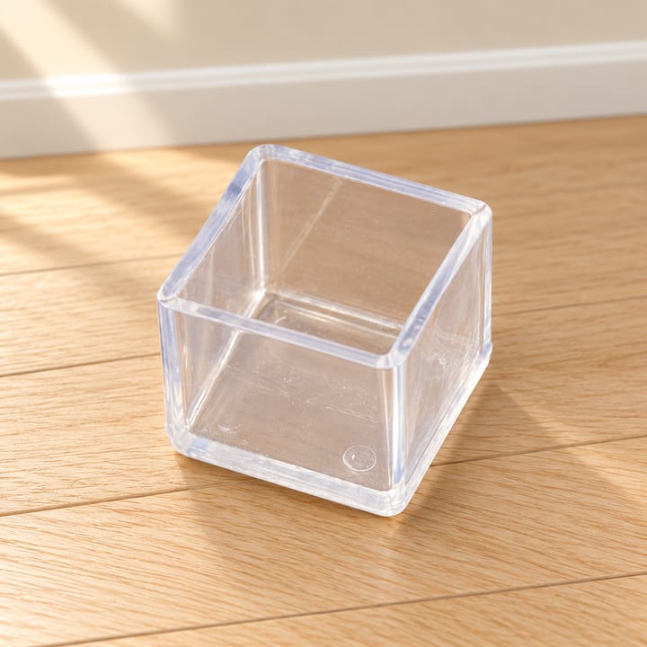 Clear Silicone Chair Leg Floor Protectors, Square, 1 x 1 in