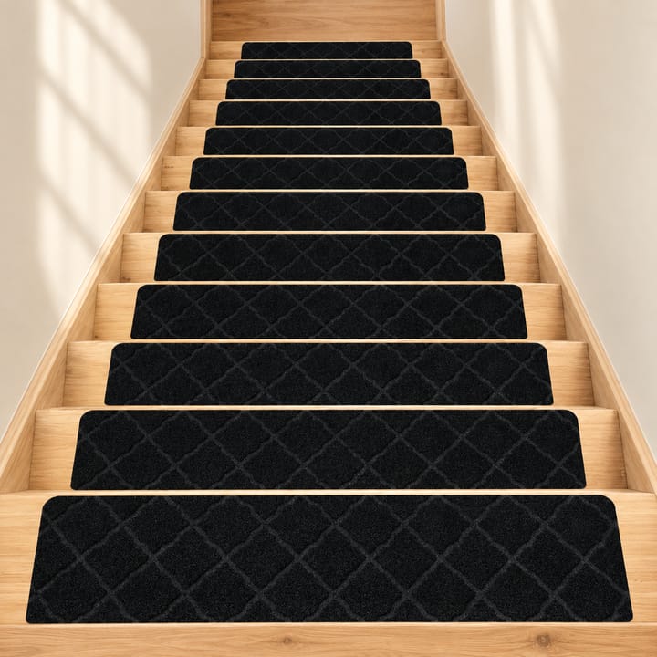 Stone Lattice Stair Tread Mats, Black stone